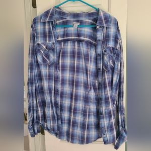 Carhartt Blue Plaid Button Down Shirt
